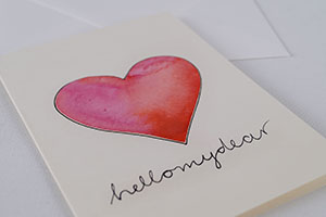 Karte mit Umschlag handmade by Schreibweise